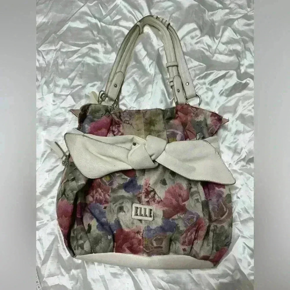 Elle Handbags - ELLE Brand Woman’s Floral Handbag With Multisectioned/Pocketed Inside